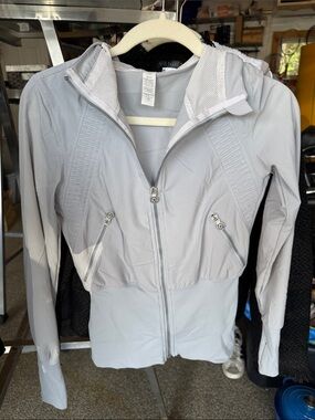 Ivivva Light Gray Zip-Up Bomber Jacket